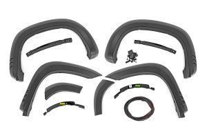 Chevrolet Silverado 1500 Fender Flares - Rough Country - SF1 - Black - '19-'25